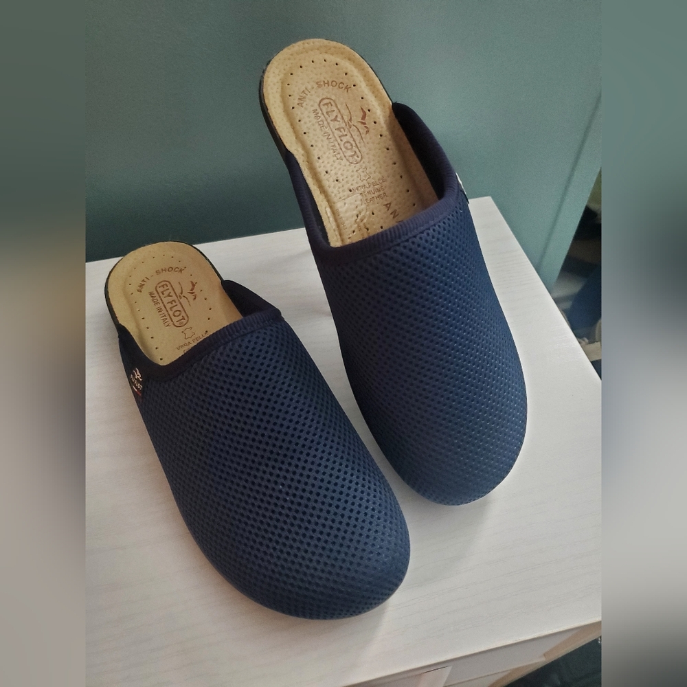 Navy Comfort Mules by Fly Flot